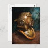 Steampunk - Duiken - De duikhelm Briefkaart (Voorkant / Achterkant)