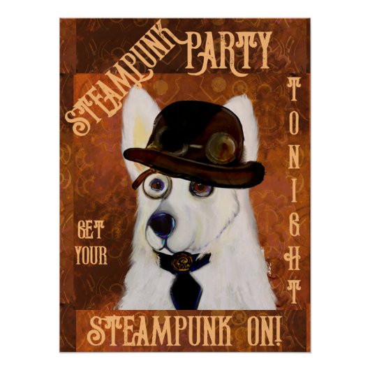 Steampunk Duitse Herder Perfect Poster (Voorkant)