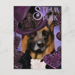 Steampunk Duitse Herdershond Briefkaart