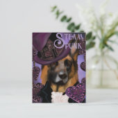 Steampunk Duitse Herdershond Briefkaart (Staand voorkant)