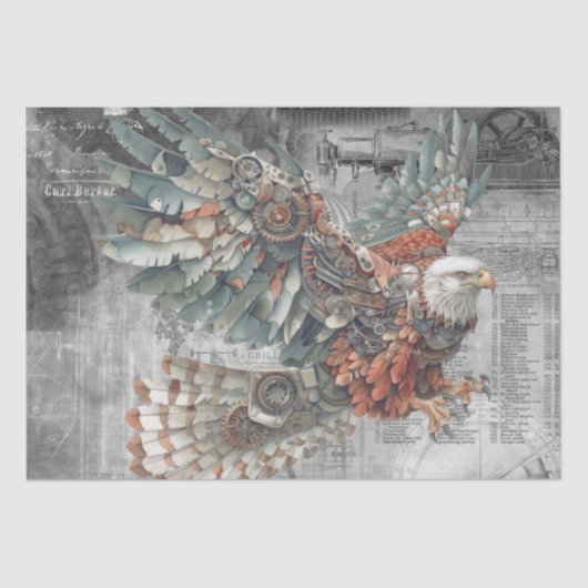 Steampunk Eagle Tissuepapier (Voorkant)
