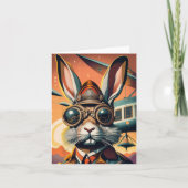 Steampunk Easter Rabbit Blank Kaart (Voorkant)
