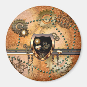 Steampunk, een schild met hart magneet