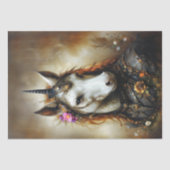 Steampunk Eenhoorn & Bloemen Fantasy Decoupage Tissuepapier (Voorkant)