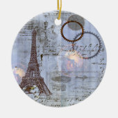 Steampunk Eiffel Tower kerstversiering Keramisch Ornament (Voorkant)