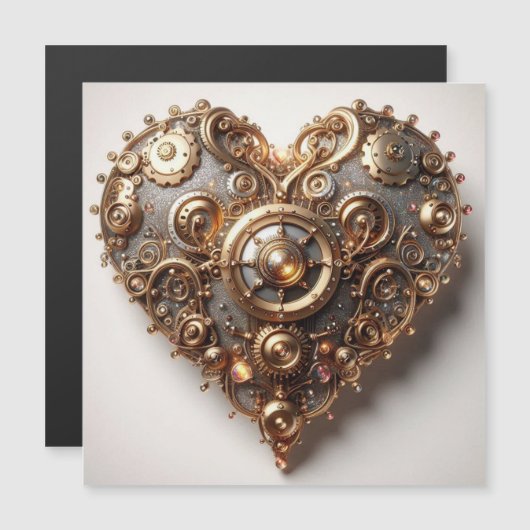 Steampunk Elegant Clockwork Gear Heart (Voorkant / Achterkant)