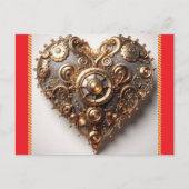 Steampunk Elegant Clockwork Gear Heart Briefkaart (Voorkant)