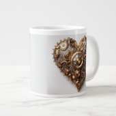 Steampunk Elegant Clockwork Gear Heart Extra Grote Beker (Voorkant rechts)