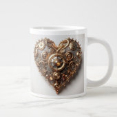 Steampunk Elegant Clockwork Gear Heart Extra Grote Beker (Rechts)