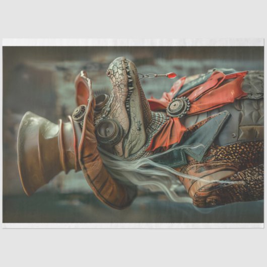 Steampunk Elegant Lady Decoupage Tissuepapier (Voorkant)