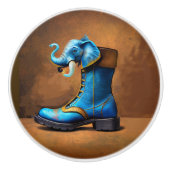 Steampunk Elephant Boot ceramique bouton (Devant)