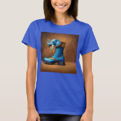 Steampunk Elephant Boot dames blauw T-shirt (Voorkant)