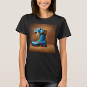 Steampunk Elephant Boot femmes noir T-shirt (Devant)