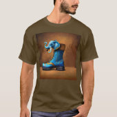 Steampunk Elephant Boot homme brun T-shirt (Devant)