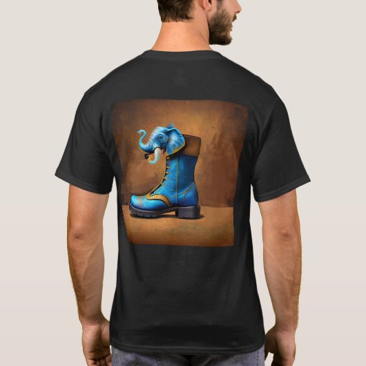 Steampunk Elephant Boot hommes noir T-shirt dos (Dos)
