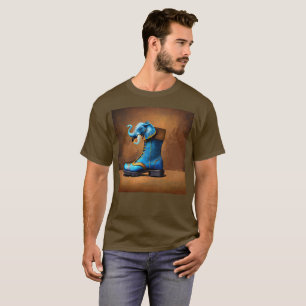 Steampunk Elephant Boot mannen bruin T-shirt