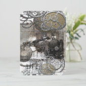 Steampunk Engine Gears Weddenschap Kaart (Staand voorkant)