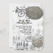 Steampunk Engine Gears Weddenschap Kaart (Achterkant)