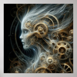 Steampunk Etheral - Abstracte vrouw - Surrealistis Poster