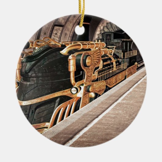 Steampunk Express Keramisch Ornament (Voorkant)
