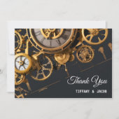 Steampunk Extravaganza  Clockwork Bruiloft Bedankkaart (Voorkant)