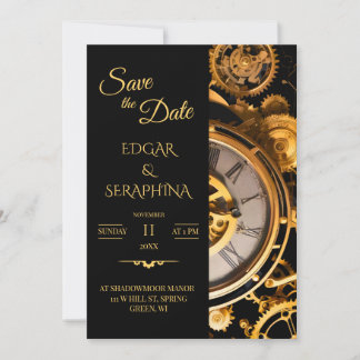 Steampunk Extravaganza  Clockwork Wedding S Save The Date