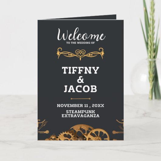 Steampunk Extravaganza Cogs Vintage Programme plat (Devant)