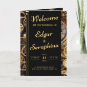 Steampunk Extravaganza Vintage Wedding Programme (Devant)