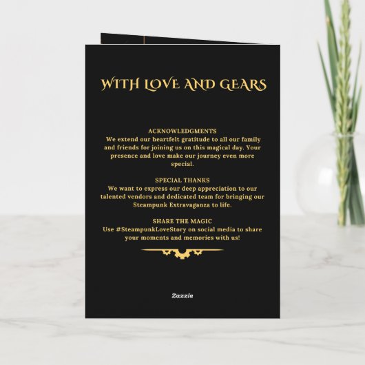 Steampunk Extravaganza Vintage Wedding Programme (Dos)
