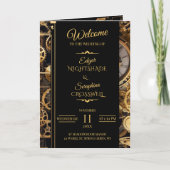 Steampunk Extravaganza Vintage Wedding Programme (Devant)