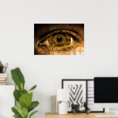 Steampunk Eye Gears  Victoriaans Poster (Thuiskantoor)