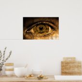 Steampunk Eye Gears  Victoriaans Poster (Keuken)