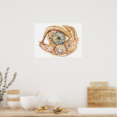 Steampunk Eye op U Poster (Keuken)