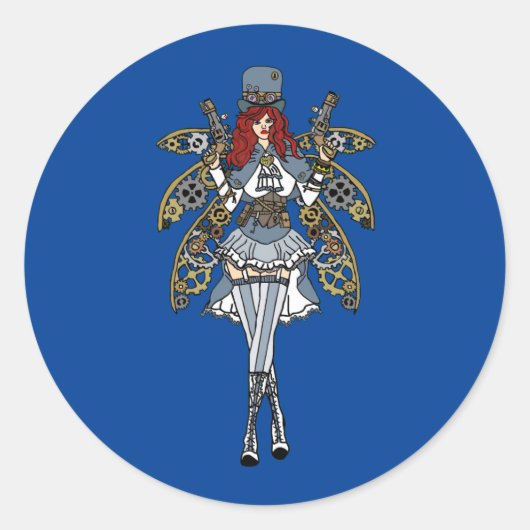 Steampunk Faerie Gal Sticker (Voorkant)