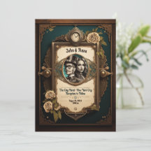 Steampunk Faire-part de mariage (photos propres)