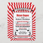 Steampunk Faire-part de mariage rouge (Devant / Derrière)