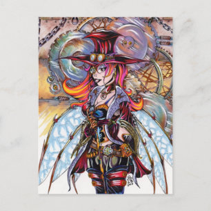Steampunk Fairy Briefkaart