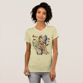 Steampunk Fairy Gele Klok Gears T-shirt (Voorkant volledig)