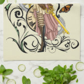 Steampunk Fairy Gele Klok Gears Theedoek (Gevouwen)