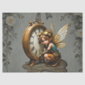 Steampunk Fairy met gouden vleugels Tissuepapier (Voorkant)