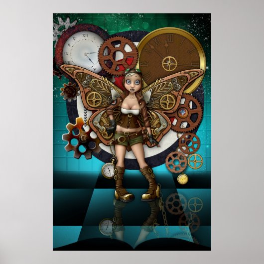 Steampunk Fairy Poster Fantasy Art (Voorkant)