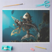 Steampunk Fairy Zeemeermin op vis Decoupage Tissuepapier (Craft)