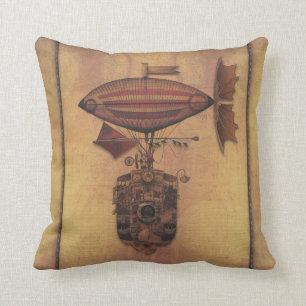 Steampunk Fantasy Airship Oceania Maiden Voyage Kussen
