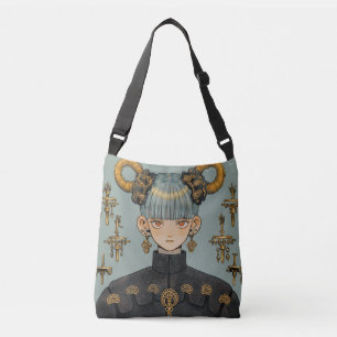  Steampunk Fantasy Anime Girl Crossbody Tas