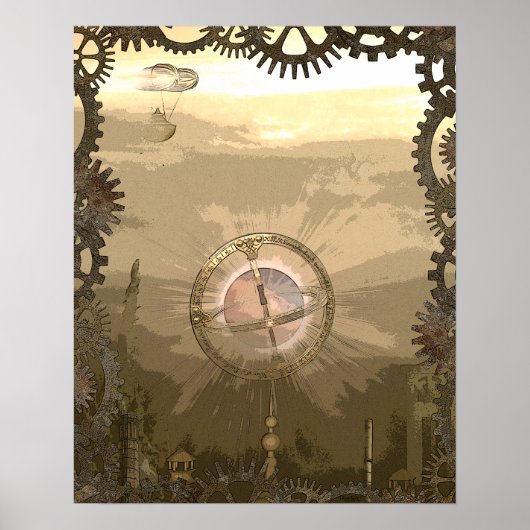 Steampunk Fantasy City Poster (Voorkant)