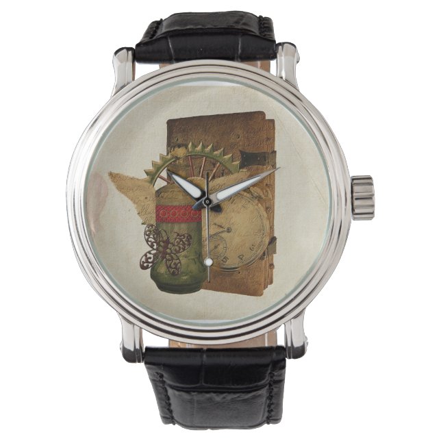Steampunk Fantasy Collage Watch Horloge (Voorkant)