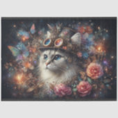 Steampunk Fantasy Kat Vlinders Decoupage Tissuepapier (Voorkant)