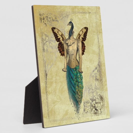 Steampunk Fantasy Peacock Gold Fotoplaat (Zijkant)