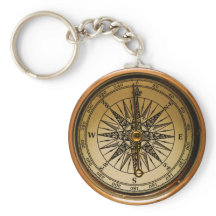 Steampunk Faux Compass Design Sleutelhanger