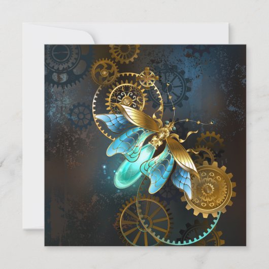 Steampunk Firefly Feestdagenkaart (Voorkant)